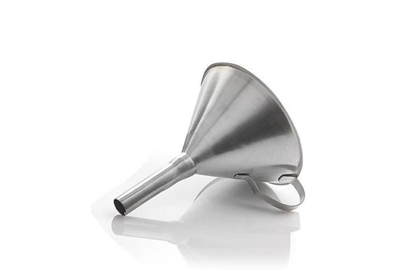 EZBio Stainless Steel Funnel, 316L SS, 100mm, With Steel Handle, 1/EA