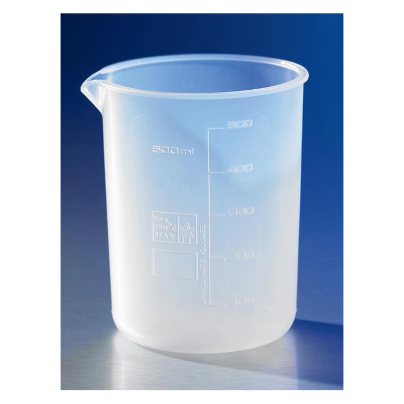 Corning Reusable Plastic Low Form 50mL Beaker, Perfluoroalkoxy-copolymer