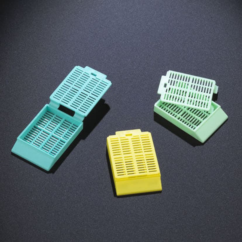 Cassette, Tissue Embedding with Attached Lid, 30° Writing Area, YELLOW, 500/Dispenser Box, 2 Boxes/Unit