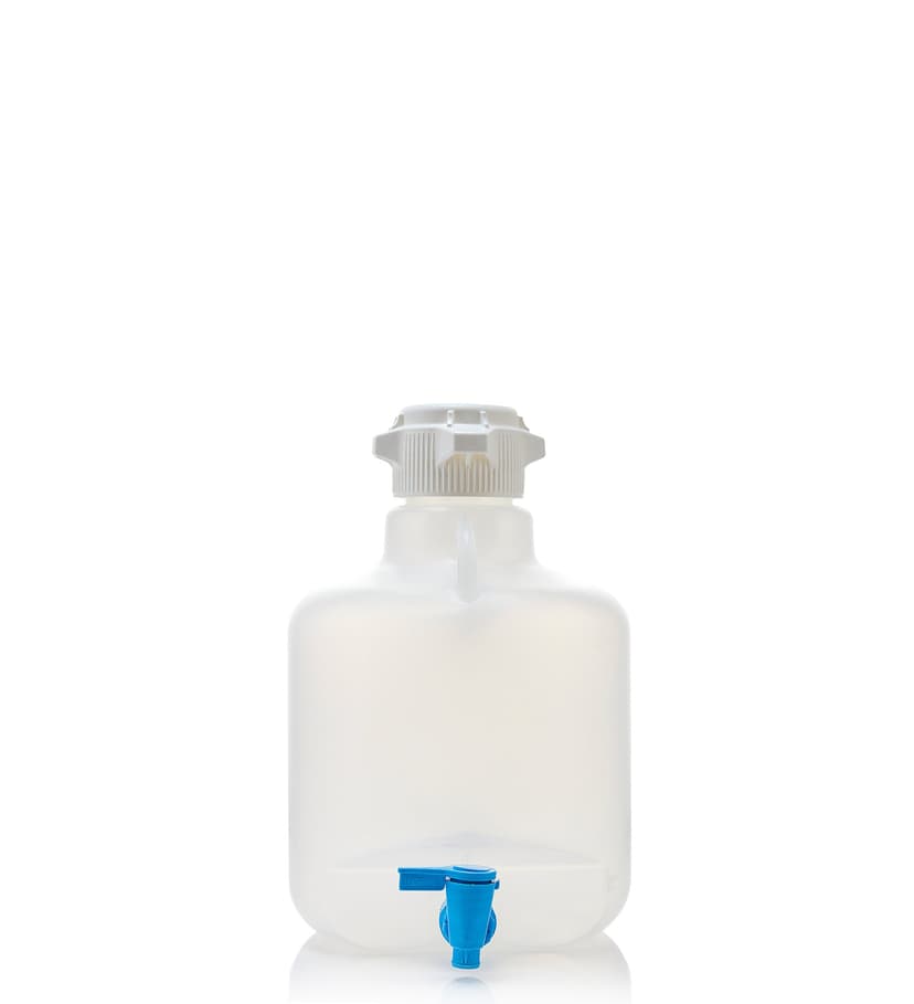 EZLabpure™ 10 L Round Carboy, PP, 83B VersaCap with Spigot, 1/EA