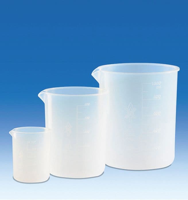 Griffin Beaker, PFA, molded graduations, 500mL, each
