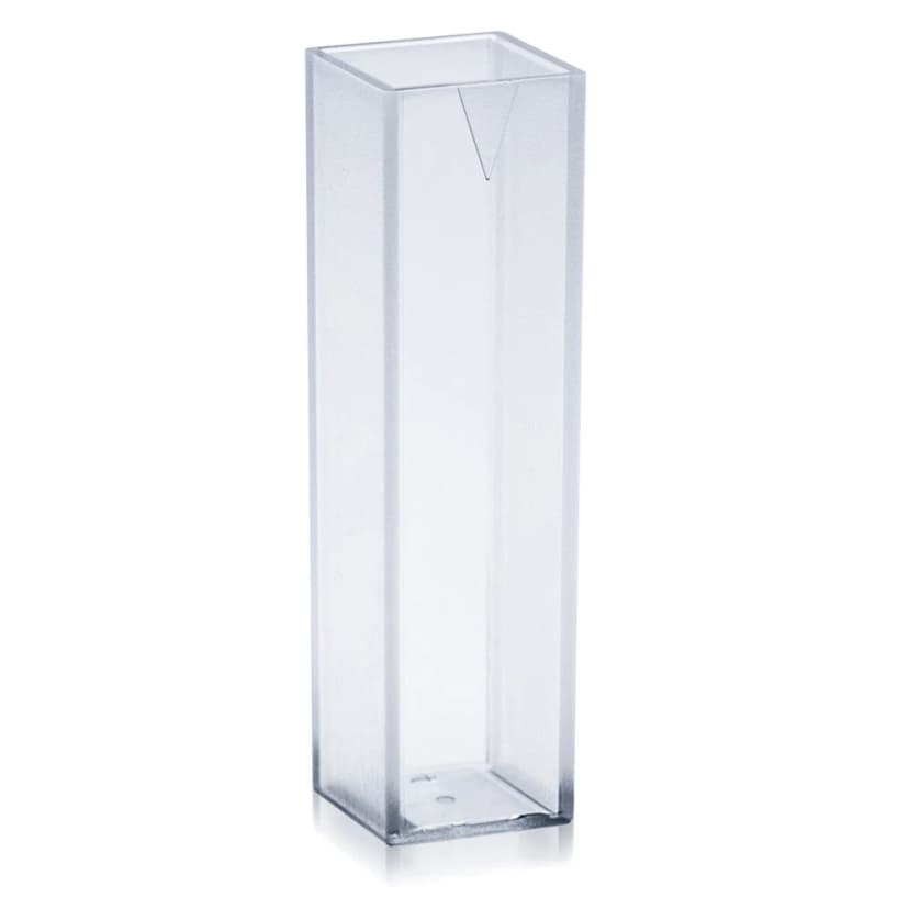 Cuvette, Spectrophotometer, Square, 4.5mL (10mm), UV Grade Methacrylate, 2 Clear Sides, 100/Tray, 5 Trays/Unit