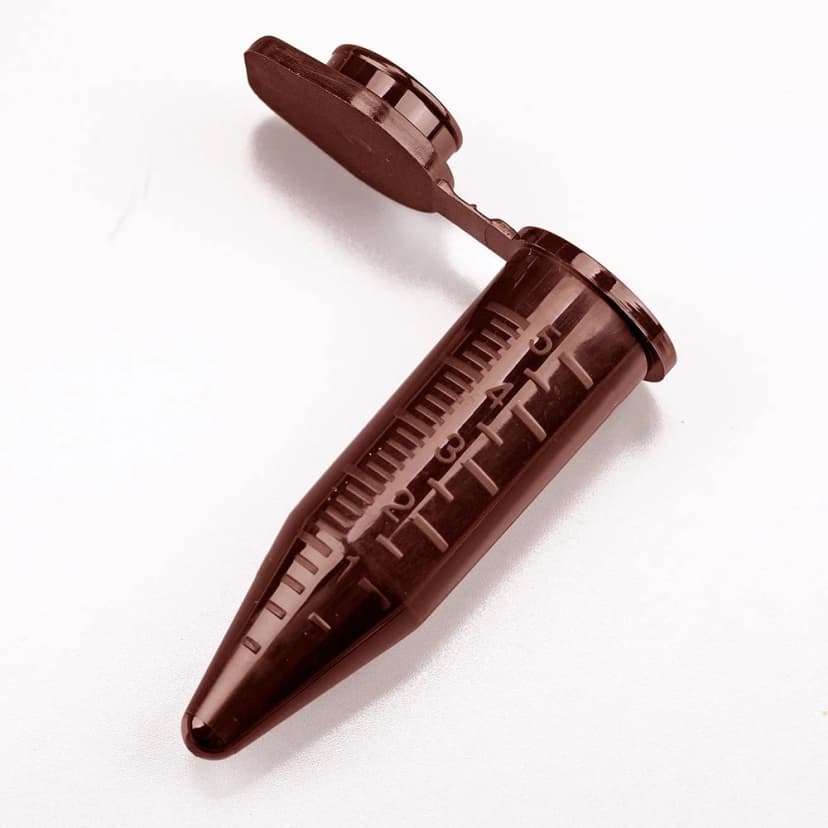 Diamond Midi Centrifuge Tube, 5.0mL, PP, Attached Snap Cap, Graduated, Amber, 50/Bag, 4 Bags/Unit