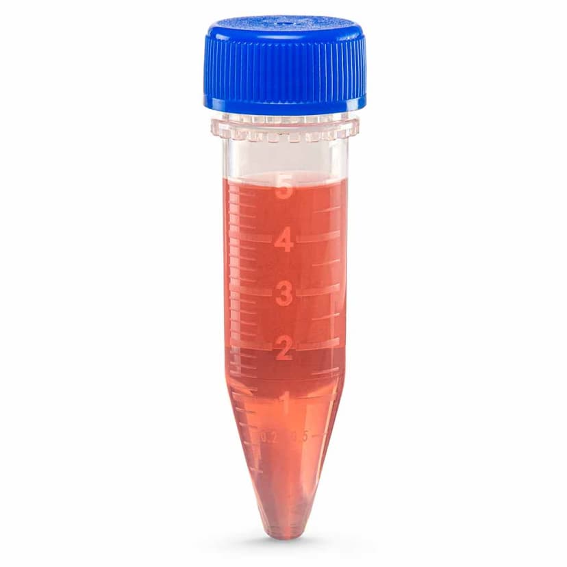 Diamond Midi Centrifuge Tube, 5.0mL, PP, Assembled Blue Screw Cap, Graduated, STERILE, 20/Bag, 10 Bags/Unit