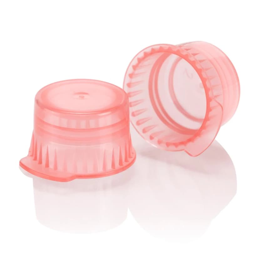 Cap, Snap, 12/13mm, PE, for Vacuum and Test Tubes, Red