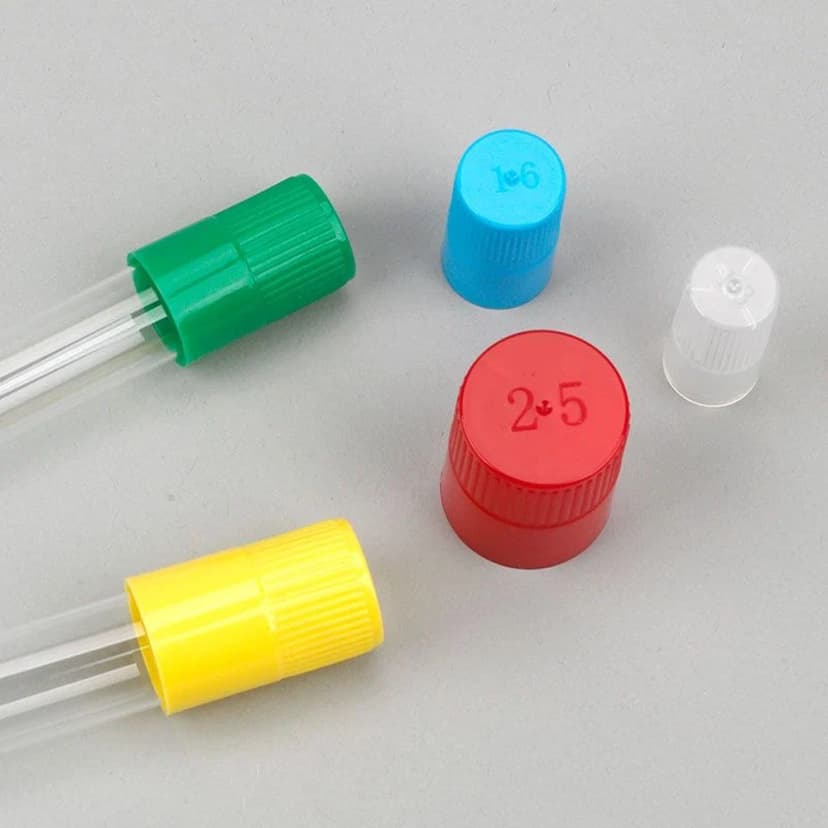 Diamond Culture Tube Cap for 13mm Glass Culture Tubes, PP, Yellow, 100/Bag
