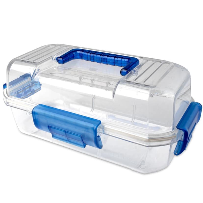 DuraPorter Sample or Specimen Transport Container, Clear/Blue