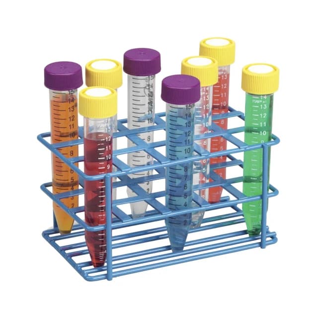 Coated Wire Tube Rack 16-20mm 4x10 Format, Blue,UOM: EA ,QTY:1