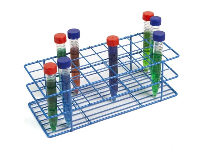 Coated Wire Tube Rack 18-22mm 4x10 Format, Blue,UOM: EA ,QTY:1