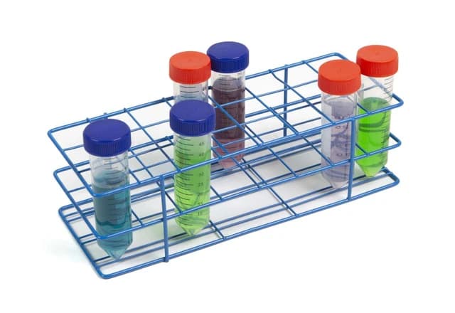 Coated Wire Tube Rack 22-25mm 4x10 Format, Blue,UOM: EA ,QTY:1