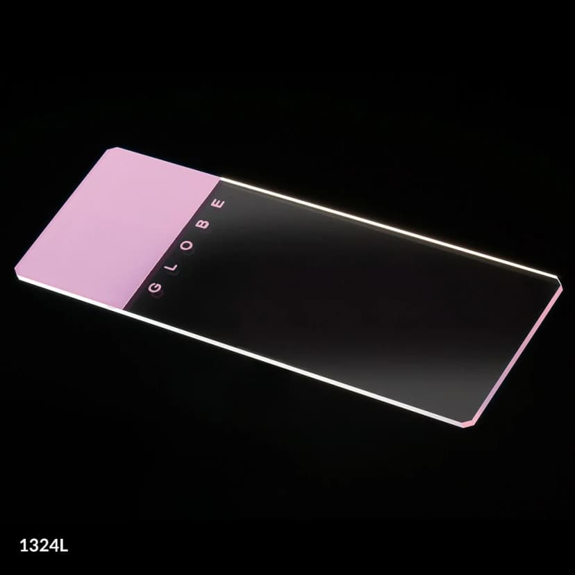Microscope Slides, Glass, 25 x 75mm, 90° Ground Edges with Safety Corners, Lilac Frosted, 72/Box, 2 Boxes/Case (1 Gross)