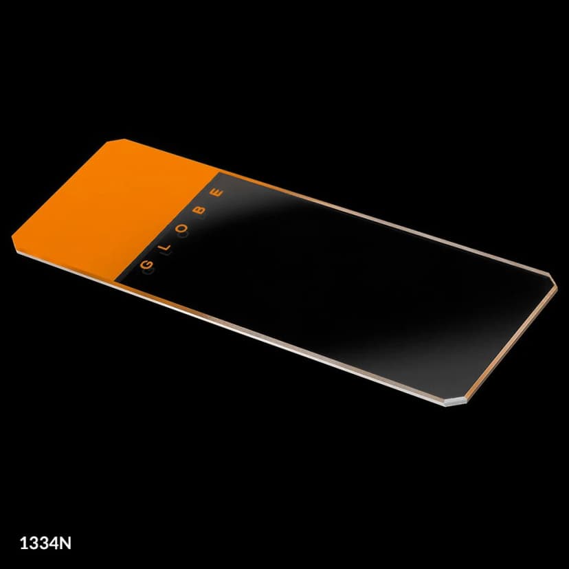 Microscope Slides, Glass, 25 x 75mm, 45° Beveled Edges, Clipped Corners, Orange Frosted, 72/Box, 20 Boxes/Case (10 Gross)