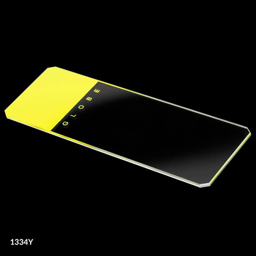 Microscope Slides, Glass, 25 x 75mm, 45° Beveled Edges, Clipped Corners, Yellow Frosted, 72/Box, 2 Boxes/Case (1 Gross)