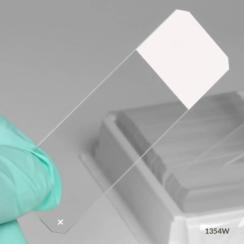 Microscope Slides, Diamond White Glass, 25 x 75mm, Charged, 45° Beveled Edges, Safety Corners, White Frosted, 72/Box, 20 Boxes/Case (10 Gross)