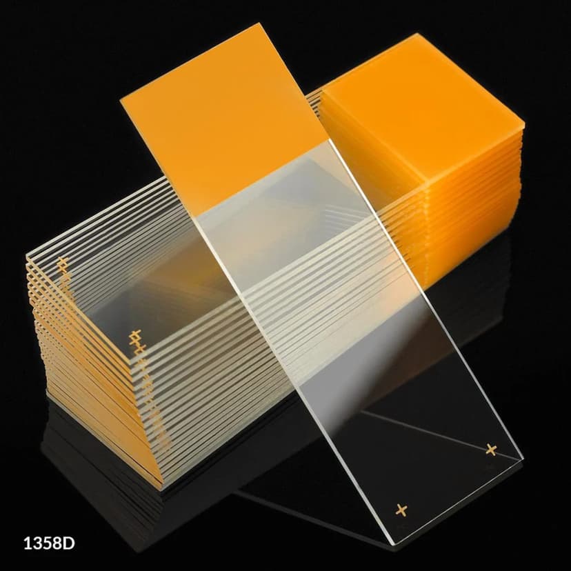 Microscope Slides, Diamond White Glass, 25 x 75mm, Charged, 90° Ground Edges, Gold Frosted, 72/Box, 20 Boxes/Case (10 Gross)