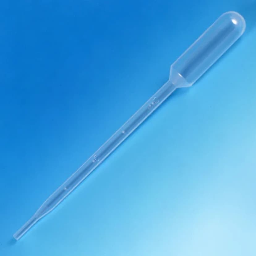 Transfer Pipet, 5.0mL, Large Bulb, Graduated to 1mL, 145mm, STERILE, Cellophane Wrap, 10/Bag, 40 Bags/Unit