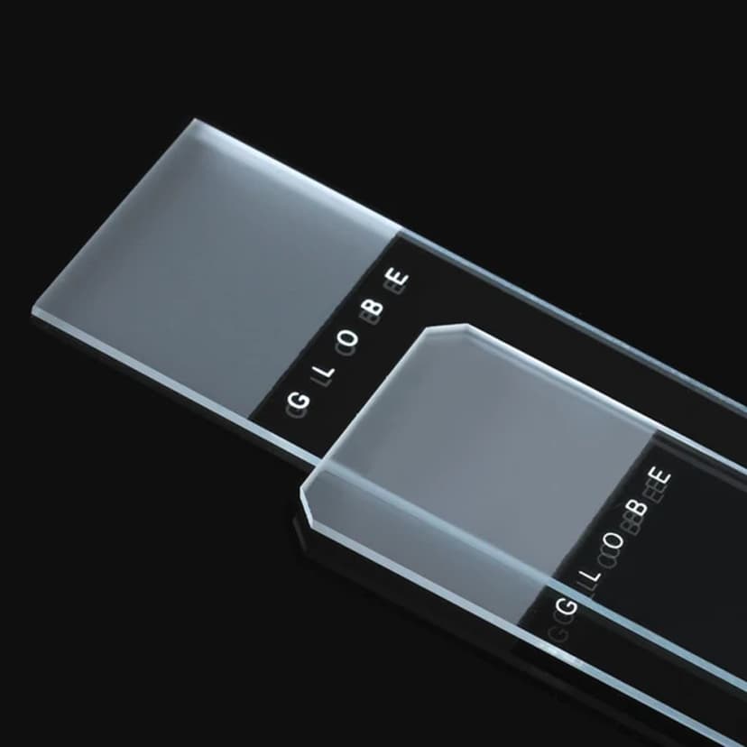 Microscope Slides, Diamond White Glass, 25 x 75mm, 90° Ground Edges, Frosted: 1 End, 1 Side, 72/Box, 20 Boxes/Case (10 Gross)