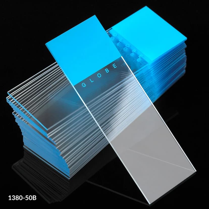 Microscope Slides, Diamond White Glass, 25 x 75mm, 90° Ground Edges, BLUE Frosted, 72/Box, 20 Boxes/Case (10 Gross)
