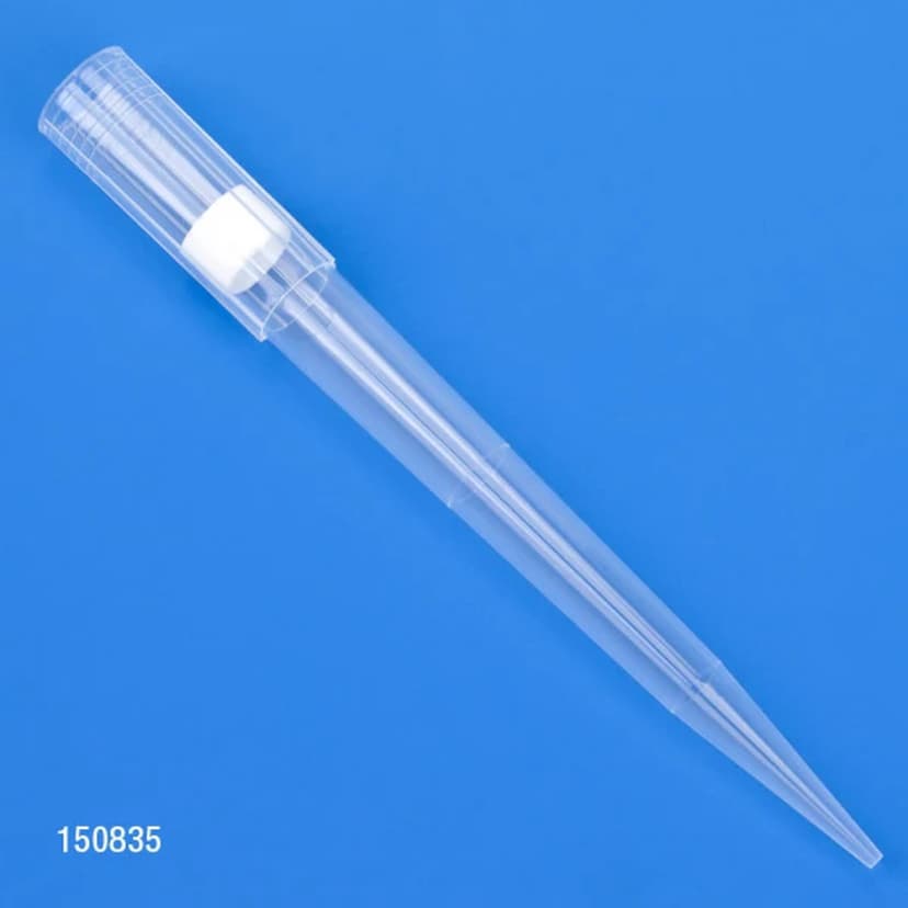Filter Pipette Tip, 1 - 1000µL, Certified, Universal, Low Retention, Graduated, Natural, 84mm, Extended Length, STERILE, 96/Rack, 6 Racks/Box