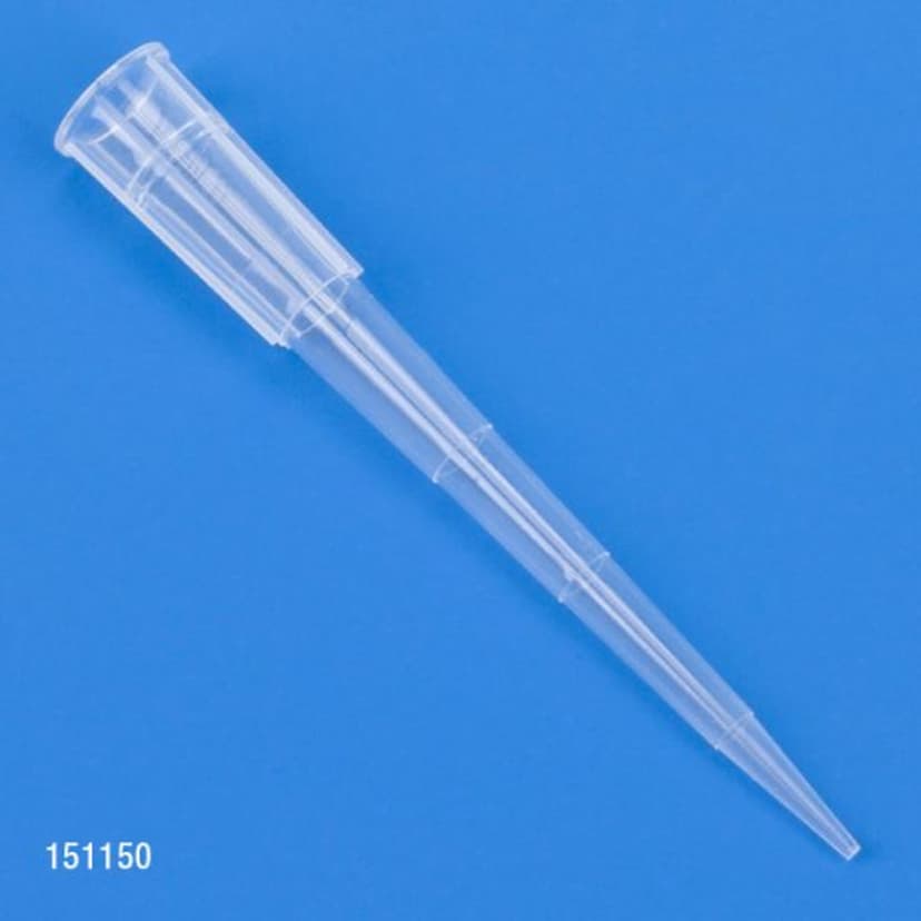 Pipette Tip, 1 - 200µL, Certified, Universal, Graduated, Natural, 54mm, 96/Refill Plate, 10 Refill Plates/Box