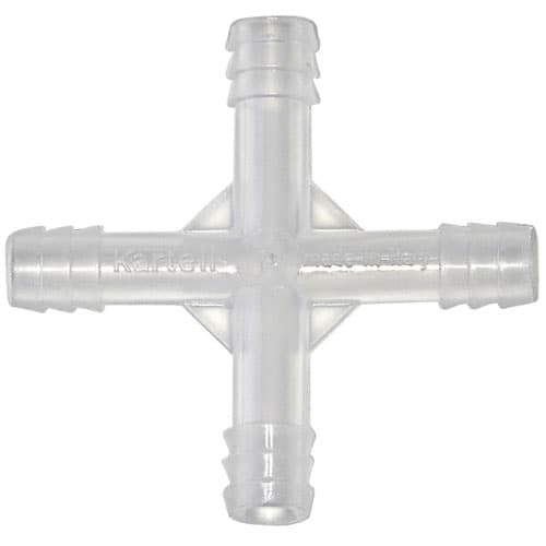 Tubing Connector 4 Way, PP 6mm, 100/CS