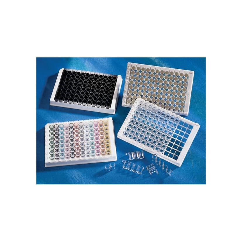 Corning 96 Well Clear Polystyrene High Bind Stripwell Strips, without Frame or Lid, Nonsterile
