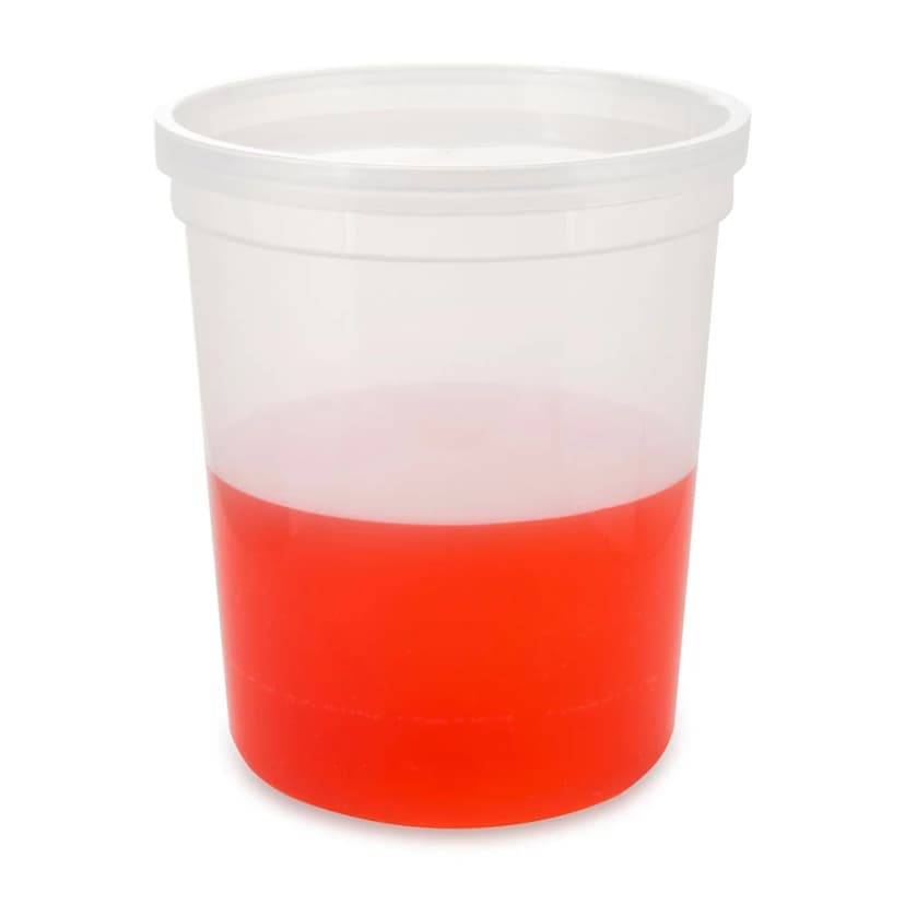 Container, Multi-Purpose, PP, Economy Style, 32oz (960mL), Separate HDPE Snap Lid, Natural