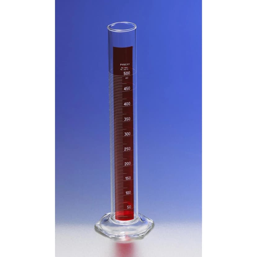 PYREX 2L Single Metric Scale Graduated Cylinders, Lifetime Red, TC