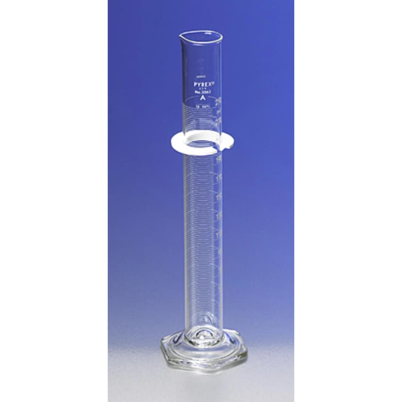 PYREX 25mL Single Metric Scale Cylinder, Serialized/Certified Class A, White Graduations, TD
