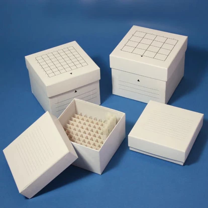 Freezing Box, Cardboard, 49-Place (7x7 format), for 15mL Centrifuge Tubes, White
