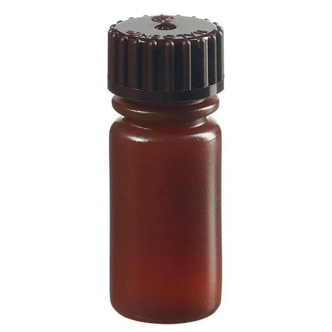 Bottle, Small, Narrow Mouth, Boston Round - HDPE, Translucent Amber 1/8 oz / 4 mL (13-415)