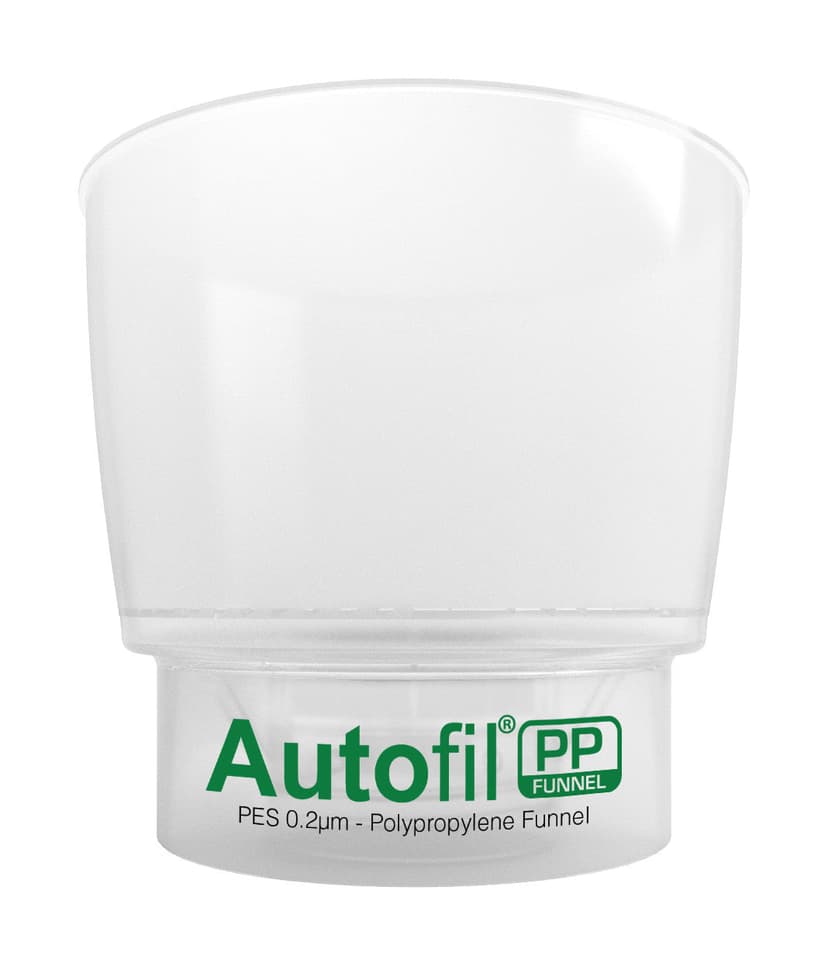 Autofil PP - Disposable Vacuum Bottle Top Filters for Solvent Filtration, with 0.2 µm Sterilizing PES Membrane, 500 mL, GL45 Thread, Polypropylene Housing, Non-Sterile, 12/CS