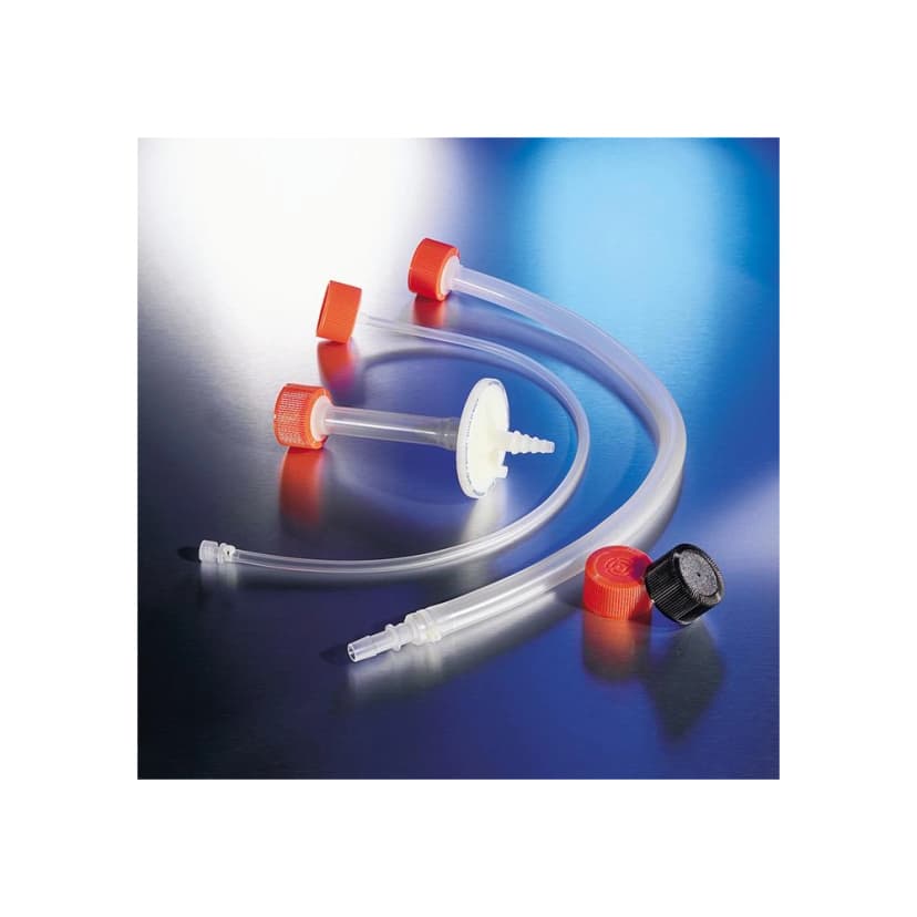 Corning CellSTACK molded Aseptic Transfer Cap, 33mm HDPE Cap with a Male MPC 3/8in ID and Female MPC End Cap, Double bagged, Sterile, 1 per bag, 4 per case