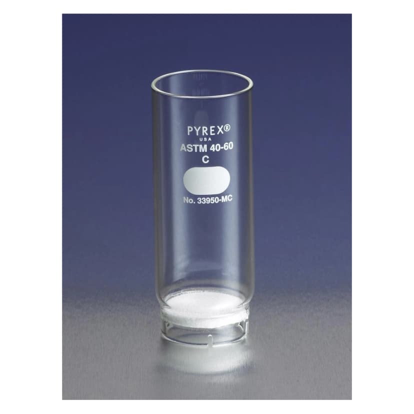 PYREX 45mm Diameter Extra Coarse Porosity Fritted Thimble, 130mm Long