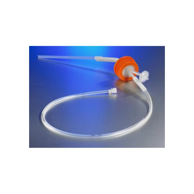 Corning Disposable Aseptic Transfer Cap for 500mL Polystyrene Spinner Flask, 1/8" Dip Tube and 0.2m Vent, Male Luer Lok connector, Sterile, 1/bag. 2/case