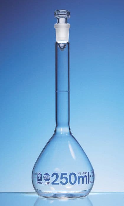Volumetric flask, USP BBR, 20mL NS10/19 glass, pk of 2