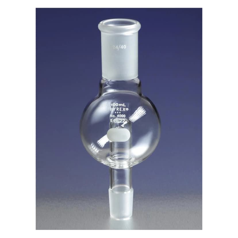 PYREX 100mL Rotary Evaporator Trap with 24/40 Standard Taper Inner and Outer Joints
