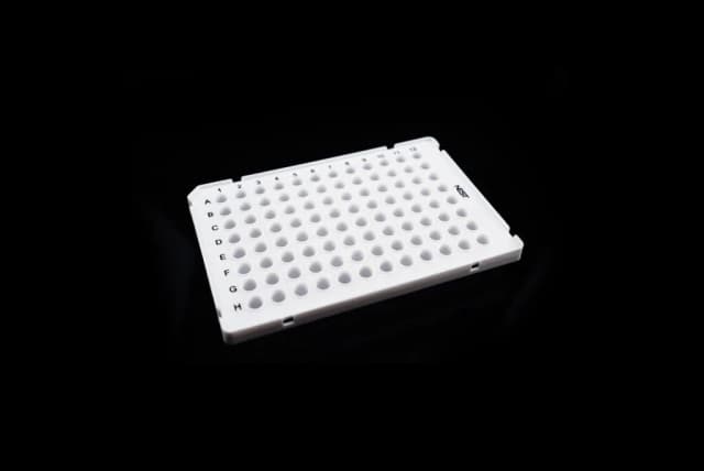 0.2ml 96 Well PCR Plate, Semi Skirt, Clear, 25/pk, 100/cs