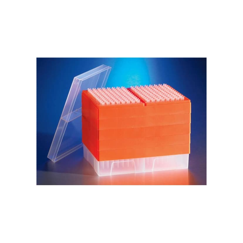 Corning DeckWorks 0.1 - 10µL Pipet Tip Station, Graduated, Non-Sterile, Polypropylene, 192 Tips/Layer, 5 Layers/Pack, 5 Packs/Case.