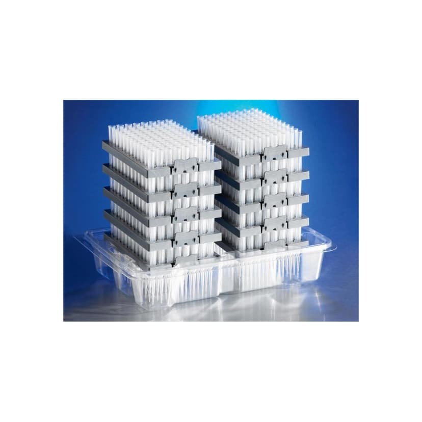 Corning DeckWorks 1 - 300µL Low Binding Pipet Tips, Graduated, Reload System, Natural, Non-Sterile, Polypropylene, 96 Tips/Deck, 10 Decks/Pack, 4 Packs/Case.