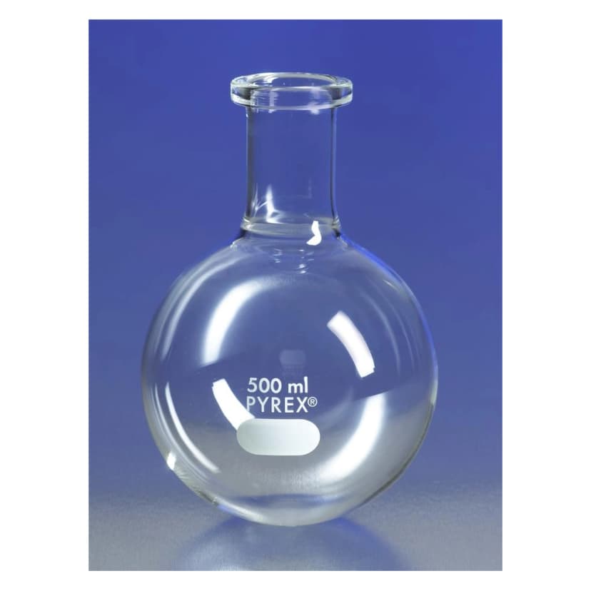 PYREX 250mL Short Ring Neck Boiling Flask, Round Bottom