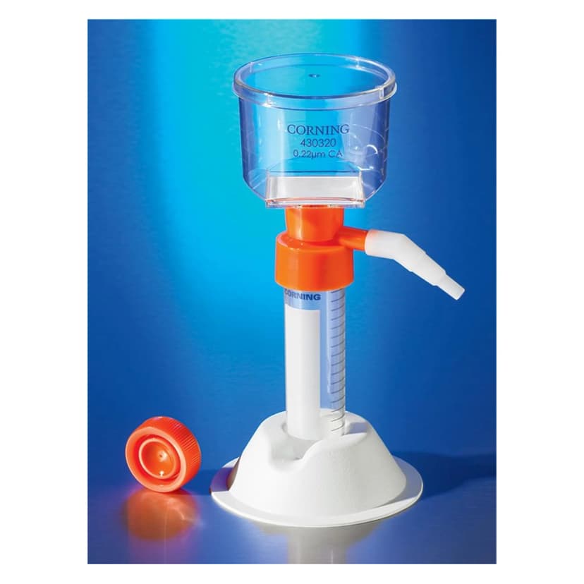 Corning 50 mL Tube Top Vacuum Filter System, 0.22Micrometer Pore, 13.6cm squared Cellulose Acetate Membrane, Sterile, Individually Packaged, 12/Case