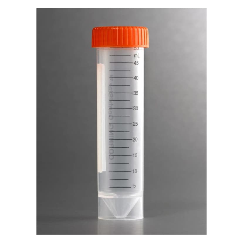 Corning 50mL PP Centrifuge Tubes, Self-Standing with Plug Seal Cap, Bulk Packed, Sterile, 25/Sleeve, 500/Case