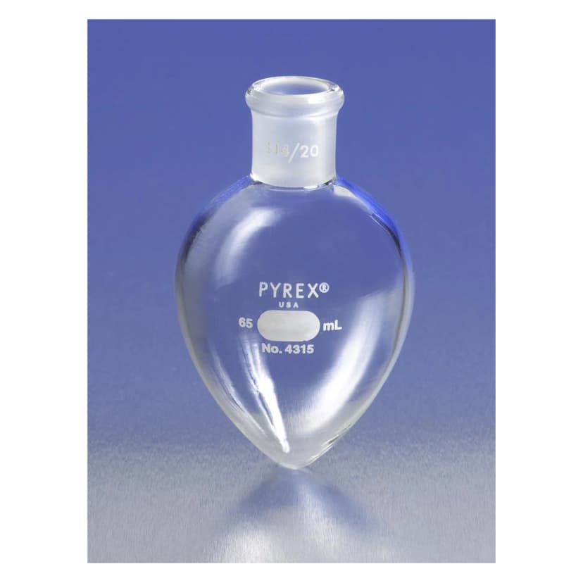 PYREX 100mL Pear-Shaped Boiling Flask, 14/20 Standard Taper Joint