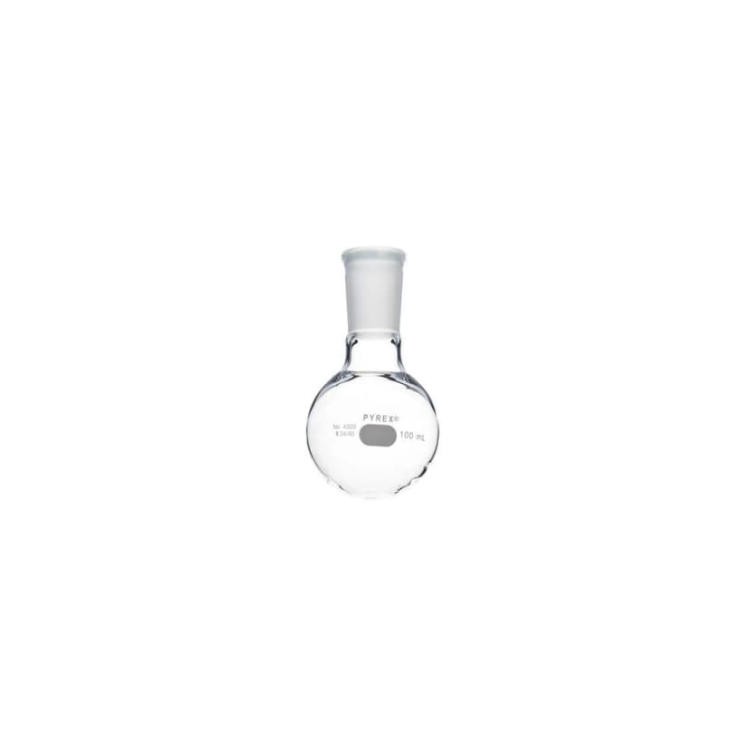 PYREX 100mL Short Neck Boiling Flask, Round Bottom, 24/40 Standard Taper Joint