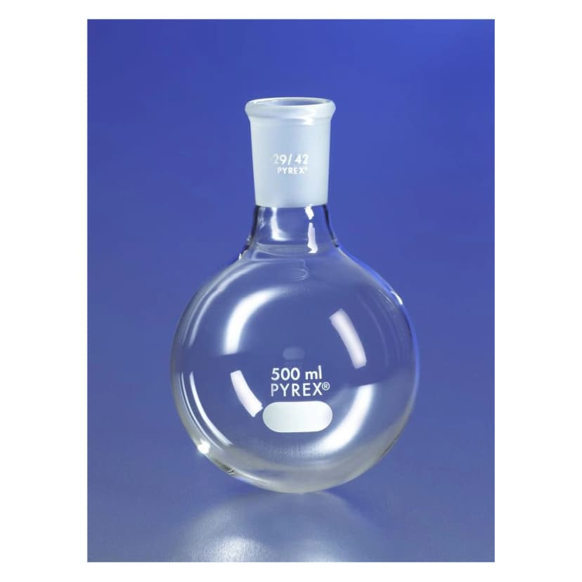 PYREX 1L Short Neck Boiling Flask, Round Bottom, 29/42 Standard Taper Joint