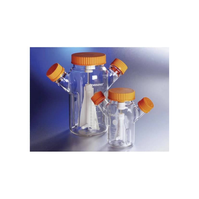Corning 500mL Reusable Spinner Flask with 100mm Flat Center Cap and 2 Angled Sidearms
