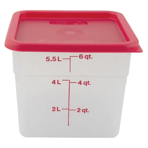 Container Square w Lid, PP 6Qt, 6/CS
