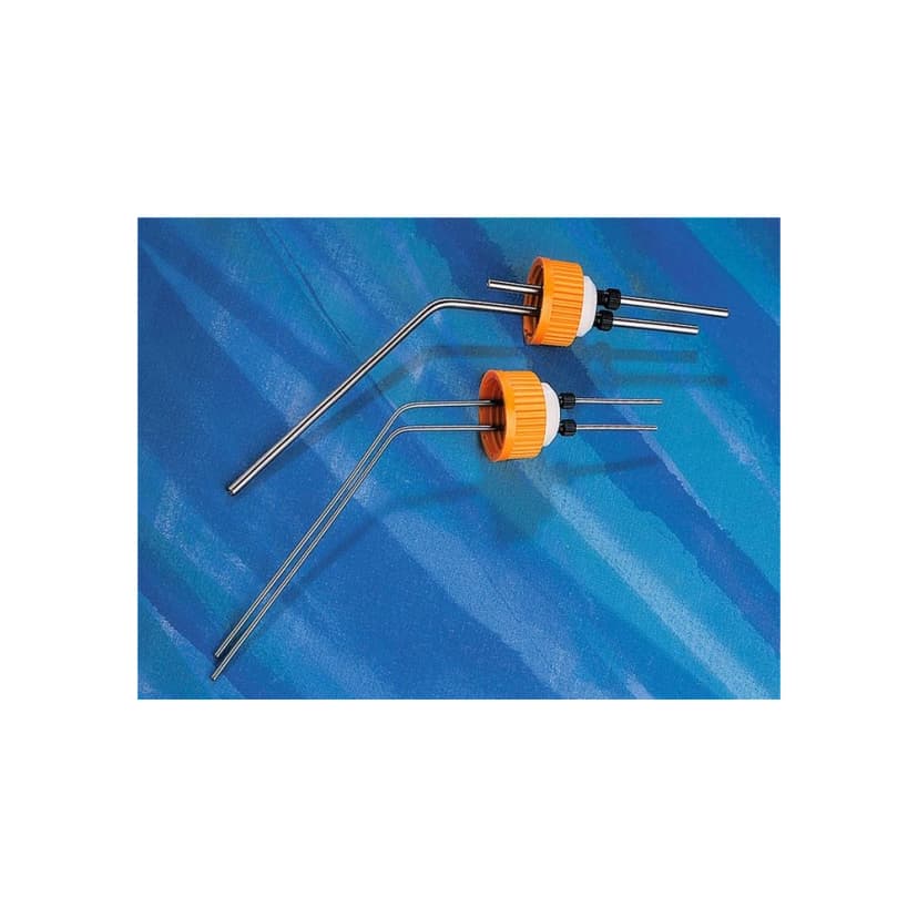 Reusable Spinner Flask Gas and Media Handling Fitting with Dual 1/8" Inlets (1 long, 1 short tube) for 3L Angled Sidearm Flasks