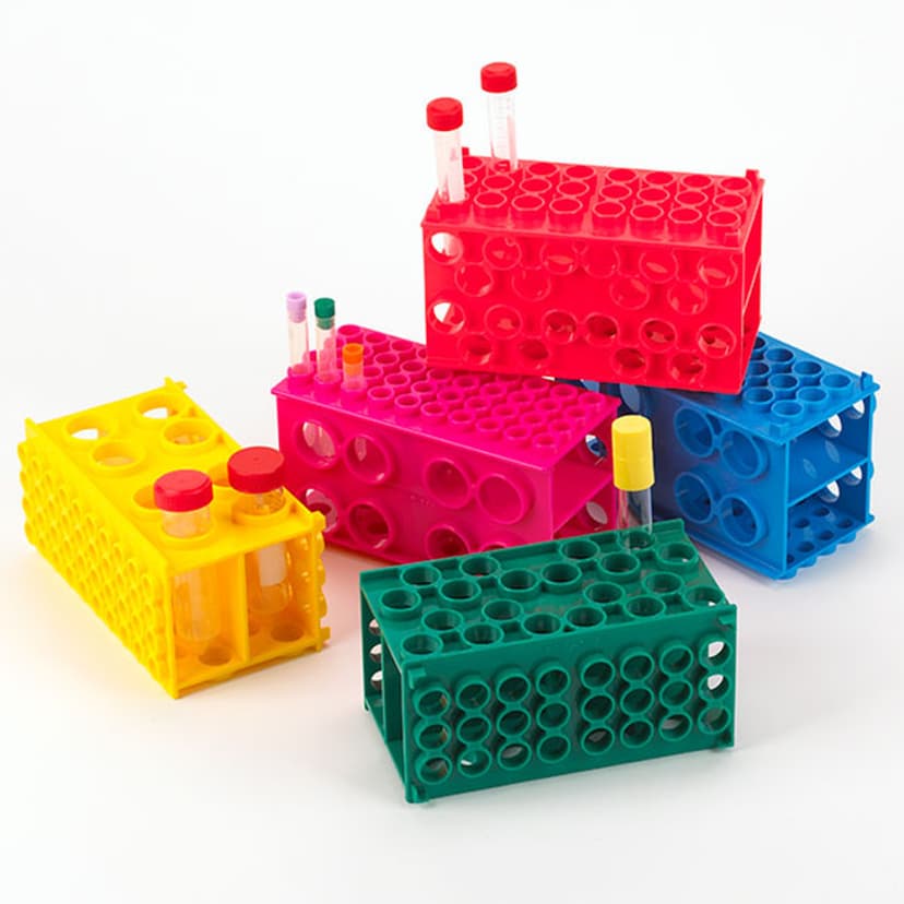 TUFFBLOK XL Tube Rack, 4-Way, PP, Blue, 5/Pack